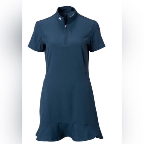 Adidas Sport Frill Hem Dress Blue M NWOT - Picture 2 of 12